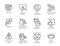 Set of 12 icons in linear style of business, online orders and payments, fast delivery, high customer service symbols