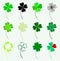 Set of 12 lucky clovers