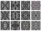 Set of 12 monochrome modern seamless patterns