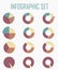 A set of 12 multi-colored round diagrams. Infographics.Sectors o