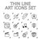 Set of 12 Quality Icons Art Theme - Drawing and Painting, Music,
