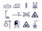 Set of 12 railway icons