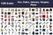 Set of 120 Fire, Police, Attorney, Weapon, Photo icons