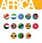 Set of 13 bottlecap flags of Africa S-Z. Set 4 of 4.