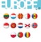 Set of 13 bottlecap flags of Europe L-R. Set 3 of 4