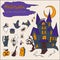 Set of 13 Halloween Vector Cliparts