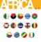 Set of 14 bottlecap flags of Africa A-C. Set 1 of 4.