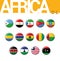 Set of 14 bottlecap flags of Africa D-L. Set 2 of 4.