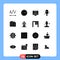 Set of 16 Commercial Solid Glyphs pack for data, summer, online, ice cream, beach