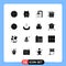 Set of 16 Commercial Solid Glyphs pack for ui, essential, bathroom, basic, love