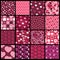 A Set of 16 Heart Vector Patterns for Valentines Day