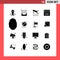 Set of 16 Modern UI Icons Symbols Signs for afghani, internet, letter, graph, tube