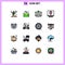 Set of 16 Modern UI Icons Symbols Signs for australia, page, email, information, contact