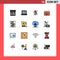 Set of 16 Modern UI Icons Symbols Signs for bell, medical, bag, injury, accident
