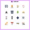 Set of 16 Modern UI Icons Symbols Signs for building, architecture, blackboard, head, transform