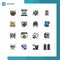 Set of 16 Modern UI Icons Symbols Signs for christmas, bell, party, cv, clipboard