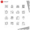 Set of 16 Modern UI Icons Symbols Signs for clock, layout, detect, web, wire