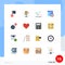 Set of 16 Modern UI Icons Symbols Signs for computing, brower, streets, file, sample flask