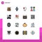 Set of 16 Modern UI Icons Symbols Signs for controller, tick, logical, online, answers