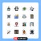 Set of 16 Modern UI Icons Symbols Signs for cooler, transport, chip, take, off