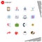 Set of 16 Modern UI Icons Symbols Signs for cost, system, fast, progression, development