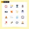 Set of 16 Modern UI Icons Symbols Signs for devices, curriculum, medical, clipboard, resume