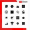 Set of 16 Modern UI Icons Symbols Signs for dice, mouth, investment, lips, pack