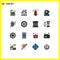 Set of 16 Modern UI Icons Symbols Signs for digital, content, gdpr, sports, punching box