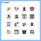 Set of 16 Modern UI Icons Symbols Signs for easter, animal, fireworks, terrorism, dynamite