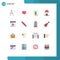 Set of 16 Modern UI Icons Symbols Signs for error, development, leaf, shopping, logistic