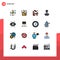 Set of 16 Modern UI Icons Symbols Signs for eye, king, love, india, animal