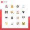 Set of 16 Modern UI Icons Symbols Signs for flower, logistic, management, fragile, caution