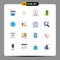 Set of 16 Modern UI Icons Symbols Signs for global business, storage, holiday, ram, hardware