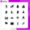 Set of 16 Modern UI Icons Symbols Signs for idea, secure, chemical, payment, card