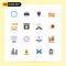 Set of 16 Modern UI Icons Symbols Signs for medical, folder, technology, document, heart