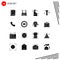 Set of 16 Modern UI Icons Symbols Signs for mobile, screw, wireless, hardware, product