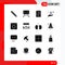 Set of 16 Modern UI Icons Symbols Signs for page, gear, connect, browser, growth