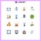 Set of 16 Modern UI Icons Symbols Signs for park, garden, campfire, report, medical