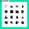 Set of 16 Modern UI Icons Symbols Signs for phone, contacts, gym, contact, book
