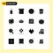 Set of 16 Modern UI Icons Symbols Signs for printing, monitor, dessert, display, note