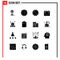 Set of 16 Modern UI Icons Symbols Signs for real, home, basic, energy, charging