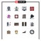 Set of 16 Modern UI Icons Symbols Signs for rescue, beach, research, pen tool, development