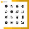 Set of 16 Modern UI Icons Symbols Signs for ribbon, care, creative, security, lock