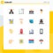 Set of 16 Modern UI Icons Symbols Signs for service, hosting, toast, summer, meal