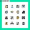 Set of 16 Modern UI Icons Symbols Signs for shopping, online, thief, credit, trash