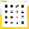 Set of 16 Modern UI Icons Symbols Signs for smart phone, phone, email, gear, complete