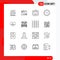 Set of 16 Modern UI Icons Symbols Signs for tool, devices, gossip, device, time