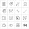 Set of 16 Simple Line Icons of rating, social media, ecology, mobile, miscellaneous