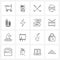 Set of 16 UI Icons and symbols for farm, wheat, golf, play, sports