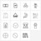 Set of 16 UI Icons and symbols for scooter, js, transport, religious